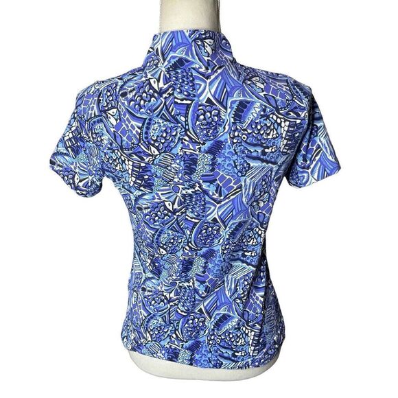 Ladies IBKUL KRISTA Plum Lavender Short Sleeve Mock Golf Shirt XS - Picture 3 of 7